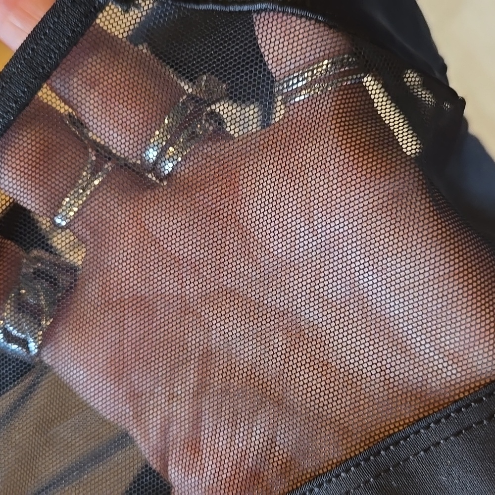 NWT Victoria's Secret Black Lacey Tiger Design High-waisted Thong Panties - Picture 7 of 9